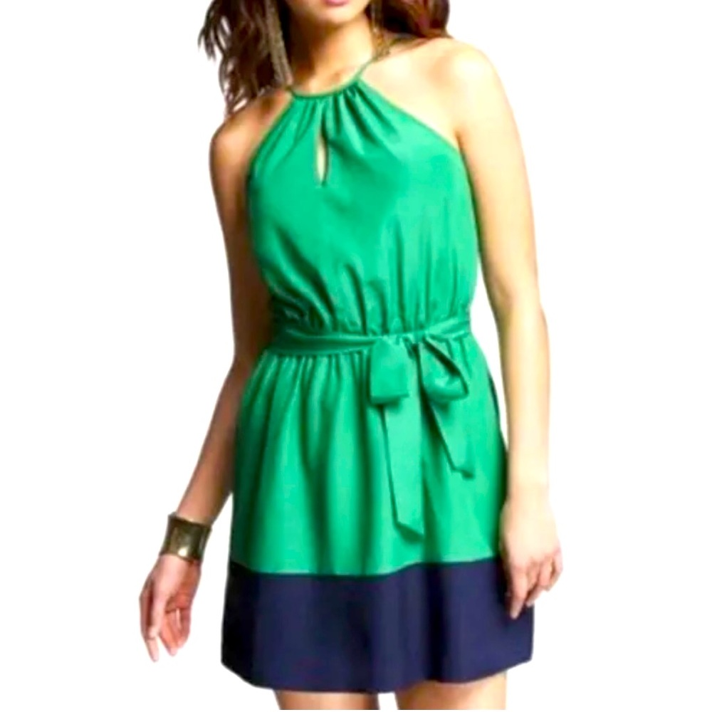 Express Color Block Lined Dress with Pockets